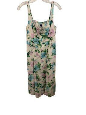 Linen blend Old Navy floral dress size small
